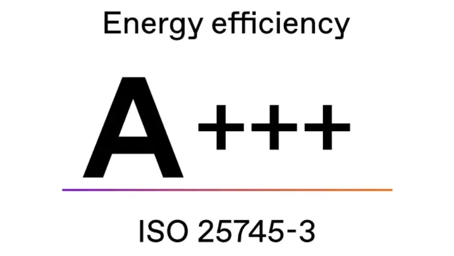 能效等级 A+++ 基于 ISO 25745-3计算得出